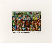 Lot #2030: JAMES RIZZI - Drinking with Friends - Color lithograph