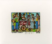 Lot #2987: JAMES RIZZI - Street Lunch - Color lithograph