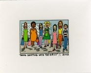 Lot #2179: JAMES RIZZI - Going Shopping with the Girls - Color lithograph