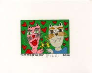 Lot #1852: JAMES RIZZI - Cat My Eye on You - Color lithograph