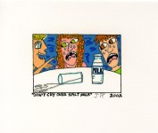 Lot #2017: JAMES RIZZI - Don't Cry over Spilt Milk - Color lithograph