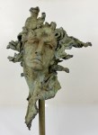 Lot #2538: JAVIER MARIN [d'apr&#232;s] - Cabeza Grande Pestanas - Bronze sculpture with light verdigris-type patina