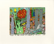 Lot #2569: JAMES RIZZI - N.Y.C. Is the Land of Liberty - Color silkscreen and lithograph