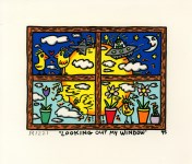 Lot #2453: JAMES RIZZI - Looking Out My Window - Color lithograph