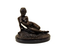 Lot #1057: LEON BERTAUX [imput&#233;e] - Jeune fille au bain - Sara la baigneuse - Bronze sculpture