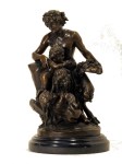 Lot #2061: CLODION [imput&#233;e] - Satyress et deux putti a une bacchanale - Bronze sculpture