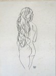 Lot #2106: EGON SCHIELE [d'apr&#232;s] - Stehender Madchenakt mit Langen Haaren - Pencil drawing on paper