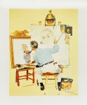 Lot #1443: NORMAN ROCKWELL - Triple Self-Portrait - Color offset lithograph