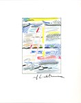 Lot #1625: ROY LICHTENSTEIN - Sunshine through the Clouds - Color offset lithograph