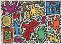 Lot #528: KEITH HARING - Pop Shop Tokyo Sticker Sheet - Color offset lithographic printing