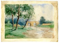 Lot #23: JULIAN ALDEN WEIR - Arches in the Forest - Watercolor on paper