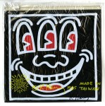 Lot #823: KEITH HARING - Three-Eyed Smiley Face - Color offset lithograph on vinyl