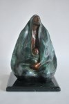 Lot #1934: FRANCISCO ZUNIGA [d'apres] - La Mujer Sentada con Bebe - Bronze sculpture with turquoise and brown patina