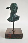 Lot #2569: JAVIER MARIN [d'apr&#232;s] - Hombre con Cola de Caballo - Bronze sculpture with turquoise and black patina