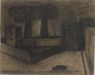 Lot #855: MARIO SIRONI - Camion e Fabbrica - Mixed media drawing on paper