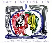 Lot #79: ROY LICHTENSTEIN - Brushstroke Still Life with Apple [variation #2] - Color offset lithograph