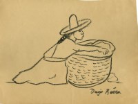 Lot #1675: DIEGO RIVERA [d'apr&#232;s] - El Sombrero y la Canasta - Pencil drawing on paper