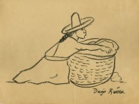 Lot #1675: DIEGO RIVERA [d'apr&#232;s] - El Sombrero y la Canasta - Pencil drawing on paper