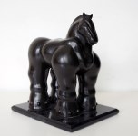 Lot #2166: FERNANDO BOTERO [imputee] - Caballo Grande - Bronze sculpture with very dark brown patina