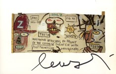 Lot #1028: JEAN-MICHEL BASQUIAT - Hollywood Africans in Front of the Chinese Theater with Footprints of Movie Stars - Color offset lithograph