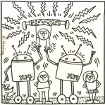 Lot #2335: KEITH HARING - Fourteen Lightning Bolts - Lithograph