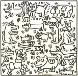Lot #896: KEITH HARING - Seventeen Dogs - Lithograph