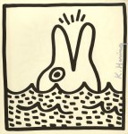Lot #932: KEITH HARING - Dolphin - Original vintage lithograph