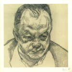 Lot #2352: LUCIAN FREUD - Head of Bruce Bernard - Offset lithograph [following the original etching]