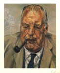 Lot #2407: LUCIAN FREUD - Man Smoking - Color offset lithograph