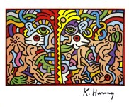 Lot #933: KEITH HARING - Dolphin Man - Color offset lithograph