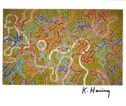 Lot #2526: KEITH HARING - Yellow Forms - Color offset lithograph