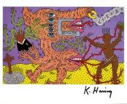Lot #206: KEITH HARING - Five Eyes - Color offset lithograph