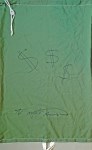 Lot #595: ANDY WARHOL - Dollar Signs - $$$ - Laundry Bag - Black marker drawings on green rip-stop nylon laundry bag