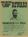 Lot #1241: MEXICAN SCHOOL - Pancho Villa Reward Poster - Linotype