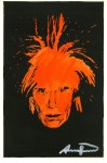 Lot #1347: ANDY WARHOL - Self-Portrait (Fright Wig) - Acrylic and ink on paper