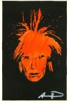 Lot #1347: ANDY WARHOL - Self-Portrait (Fright Wig) - Acrylic and ink on paper
