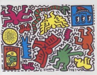 Lot #1273: KEITH HARING - Pop Shop Tokyo Sticker Sheet - Color offset lithograph