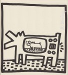 Lot #39: KEITH HARING - Barking TV Dog - Original vintage lithograph