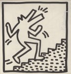Lot #36: KEITH HARING - Barking Dog on Stairs - Original vintage lithograph