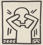 Lot #250: KEITH HARING - Headless Man with Head - Original vintage lithograph