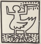 Lot #58: KEITH HARING - Bird Man - Original vintage lithograph