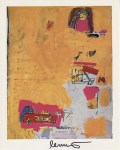 Lot #1987: JEAN-MICHEL BASQUIAT - Pink Elephant with Fire Engine - Color offset lithograph