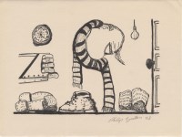 Lot #697: PHILIP GUSTON - Untitled - Charcoal and ink drawing on paper