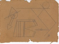 Lot #1935: RUDOLF BAUER - Non-objective Solitary Confinement Prison Drawing [No.10] - Pencil drawing on paper
