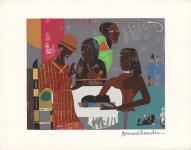 Lot #572: ROMARE BEARDEN - Salome with the Head of John the Baptist - Original color silkscreen