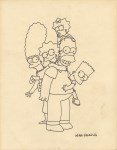 Lot #2670: MATT GROENING [imput&#233;e] - The Simpson Family - Original marker drawing on paper