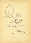 Lot #2100: HERGE [d'apr&#232;s] - Snowy & Tintin - Ink drawing on paper