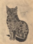 Lot #2542: LEONARD TSUGUHARU FOUJITA [d'apr&#232;s] - Chat alerte - Pencil drawing on paper