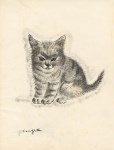 Lot #2543: LEONARD TSUGUHARU FOUJITA [d'apr&#232;s] - Chaton assis - Pencil drawing on paper