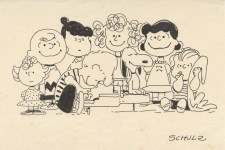 Lot #2161: CHARLES SCHULZ [imput&#233;e] - The Peanuts Gang - Ink drawing on paper